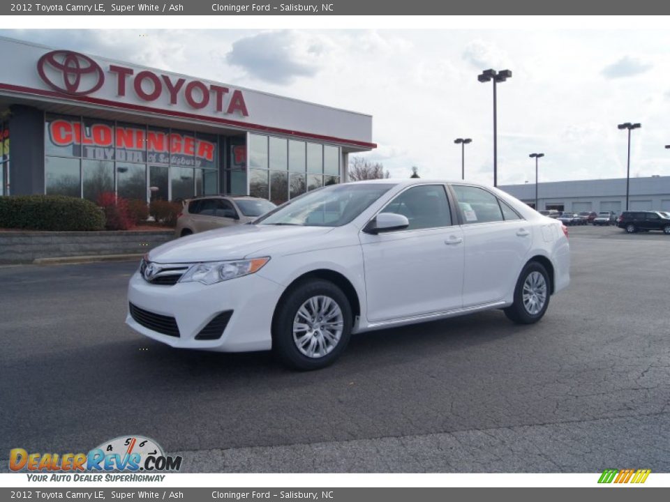 2012 Toyota Camry LE Super White / Ash Photo #1