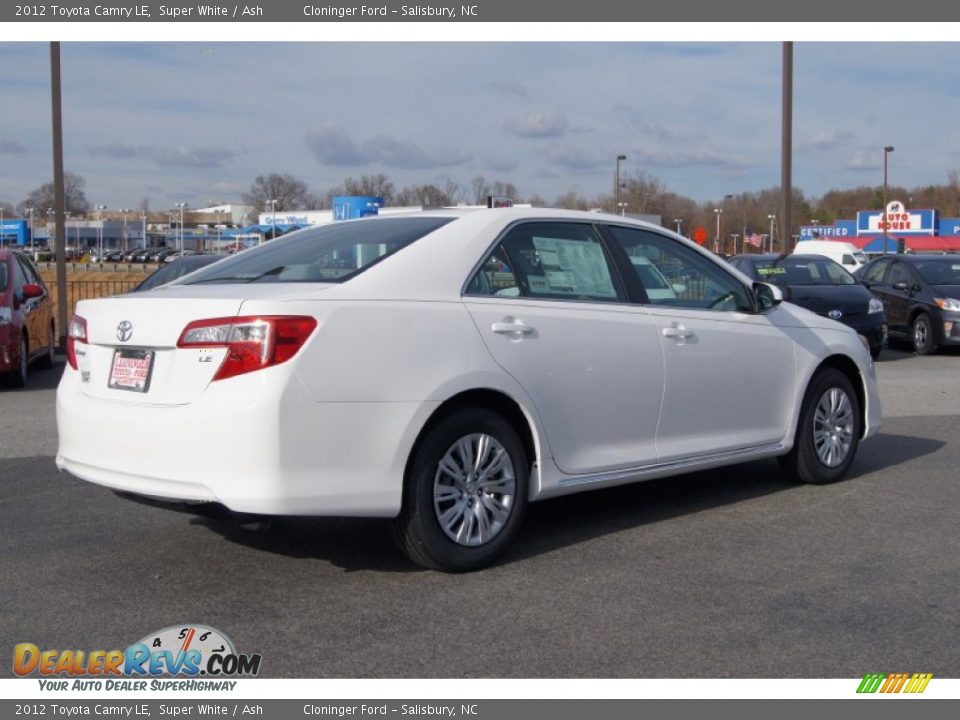 2012 Toyota Camry LE Super White / Ash Photo #5