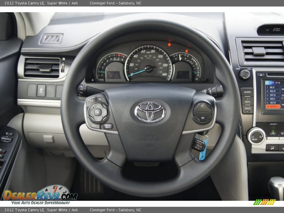2012 Toyota Camry LE Super White / Ash Photo #22