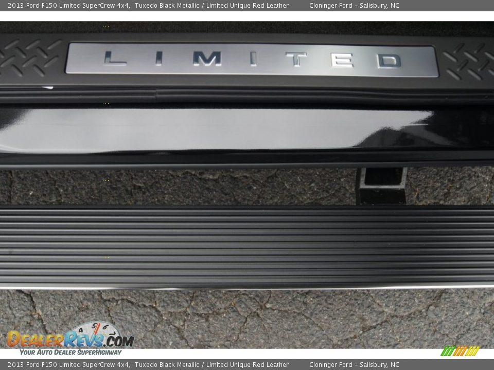 2013 Ford F150 Limited SuperCrew 4x4 Tuxedo Black Metallic / Limited Unique Red Leather Photo #26