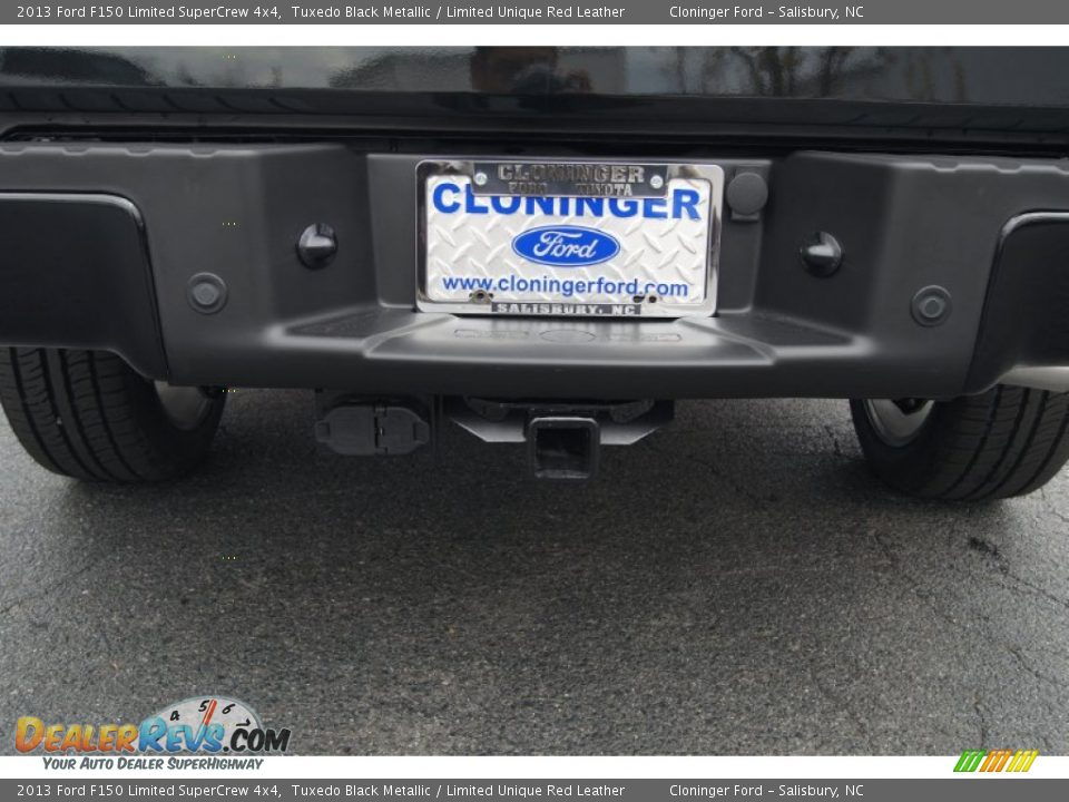 2013 Ford F150 Limited SuperCrew 4x4 Tuxedo Black Metallic / Limited Unique Red Leather Photo #27