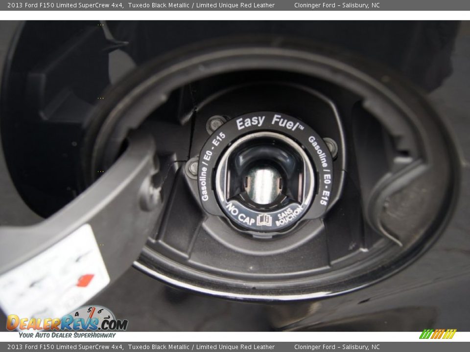2013 Ford F150 Limited SuperCrew 4x4 Tuxedo Black Metallic / Limited Unique Red Leather Photo #29