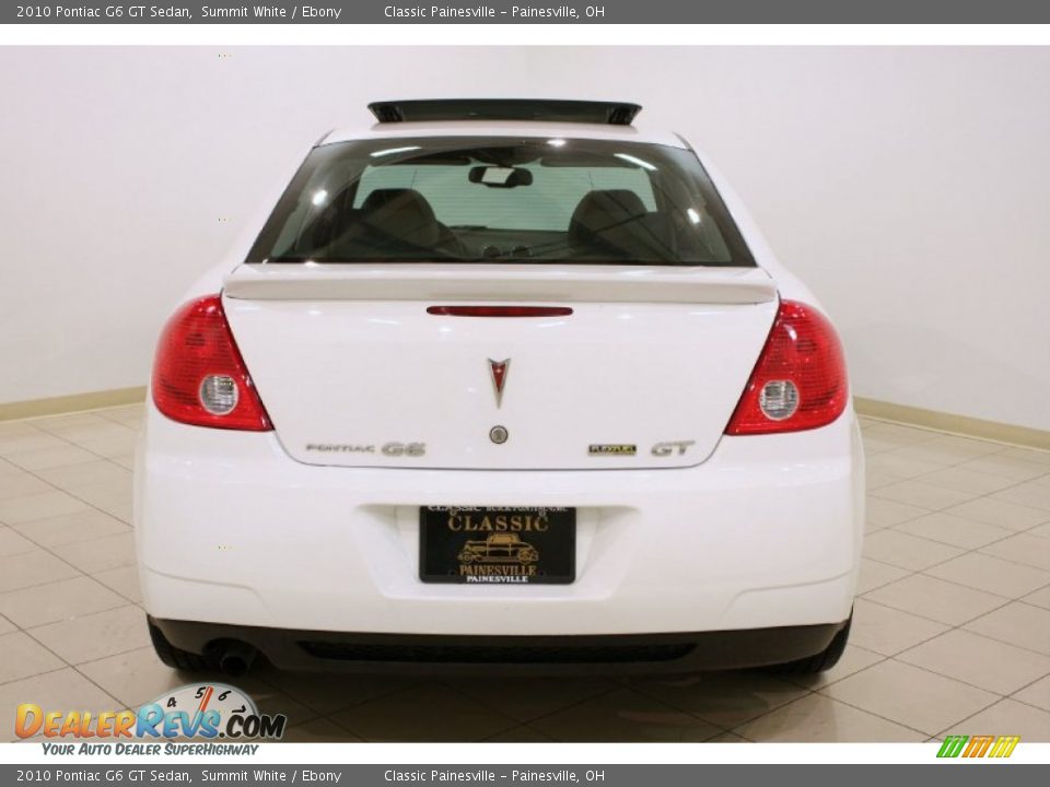 2010 Pontiac G6 GT Sedan Summit White / Ebony Photo #6