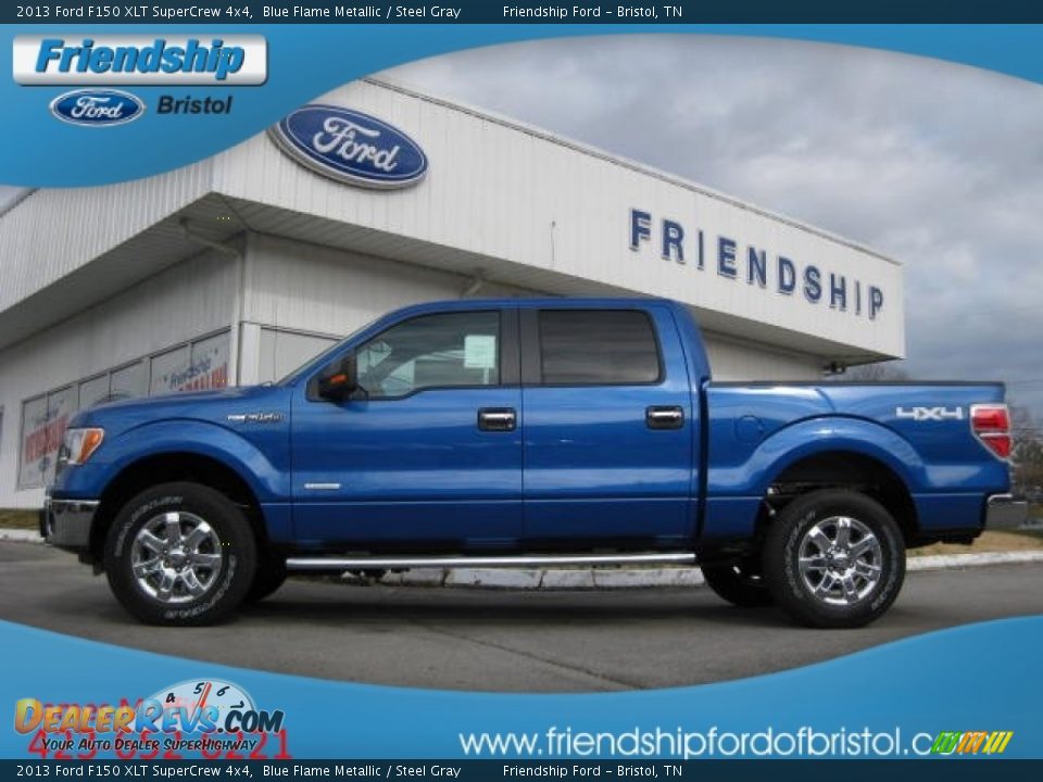 2013 Ford F150 XLT SuperCrew 4x4 Blue Flame Metallic / Steel Gray Photo #1