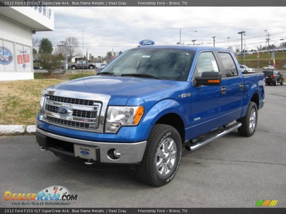 2013 Ford F150 XLT SuperCrew 4x4 Blue Flame Metallic / Steel Gray Photo #3