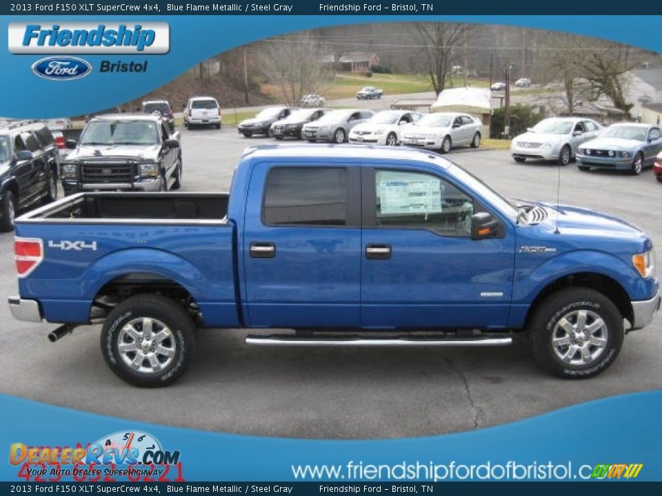 2013 Ford F150 XLT SuperCrew 4x4 Blue Flame Metallic / Steel Gray Photo #6