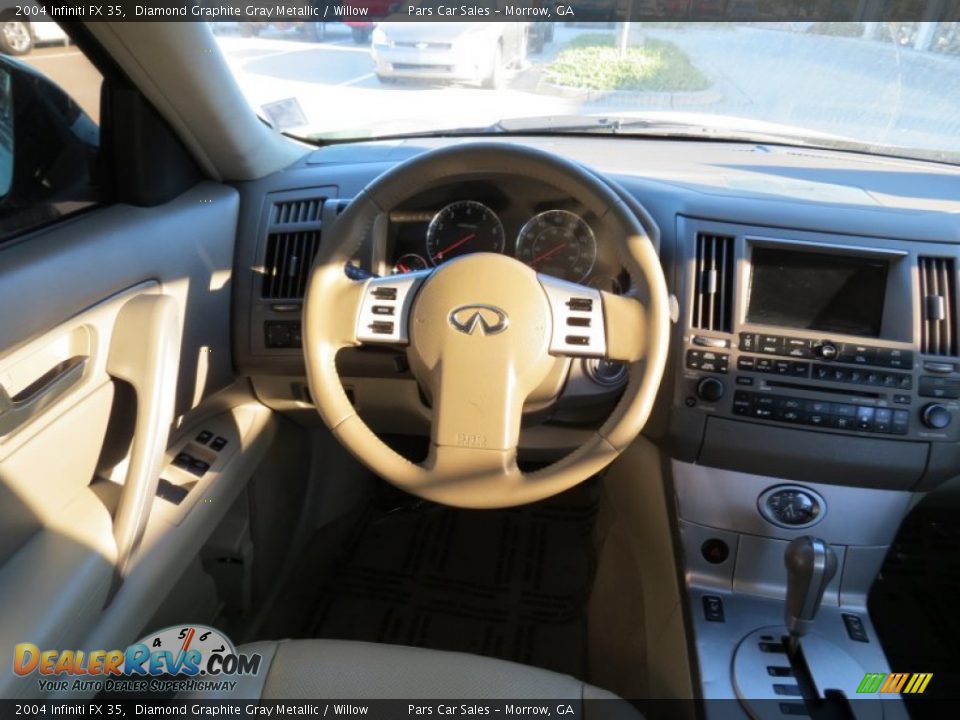 2004 Infiniti FX 35 Diamond Graphite Gray Metallic / Willow Photo #12
