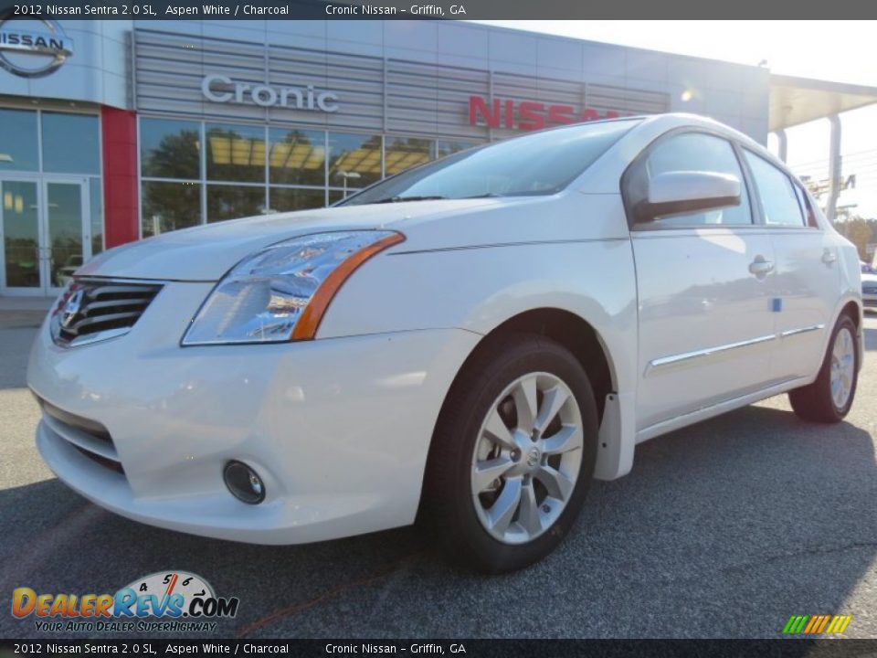 2012 Nissan Sentra 2.0 SL Aspen White / Charcoal Photo #1