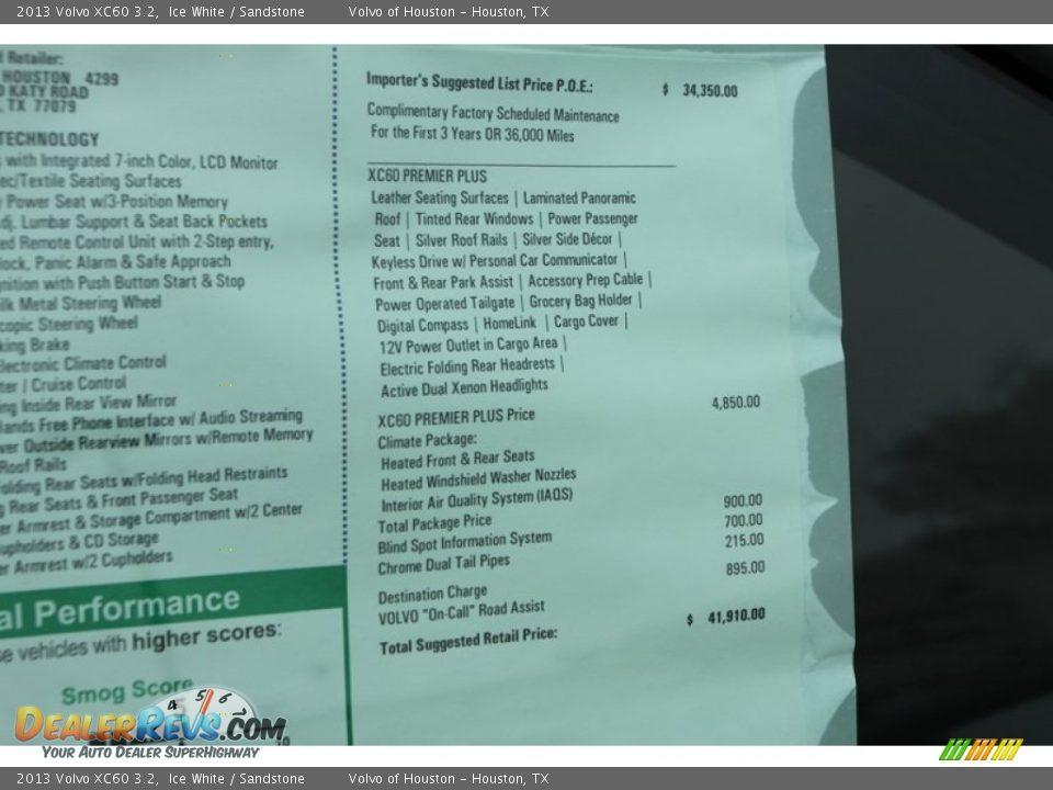 2013 Volvo XC60 3.2 Ice White / Sandstone Photo #32