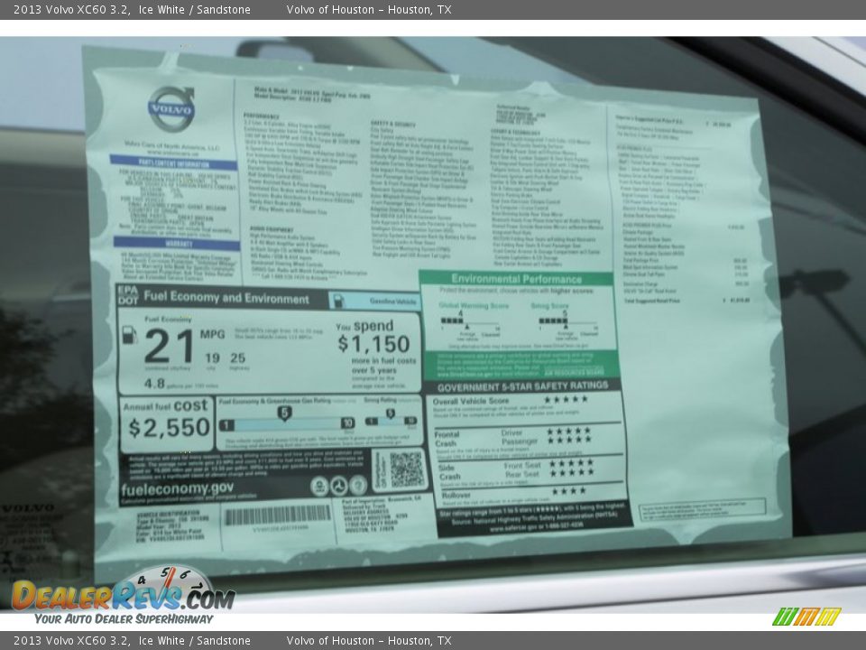 2013 Volvo XC60 3.2 Ice White / Sandstone Photo #34
