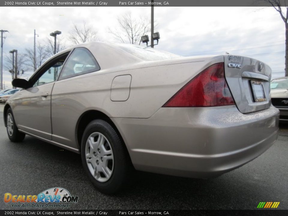 2002 Honda Civic LX Coupe Shoreline Mist Metallic / Gray Photo #2