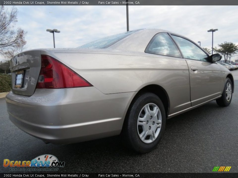 2002 Honda Civic LX Coupe Shoreline Mist Metallic / Gray Photo #3