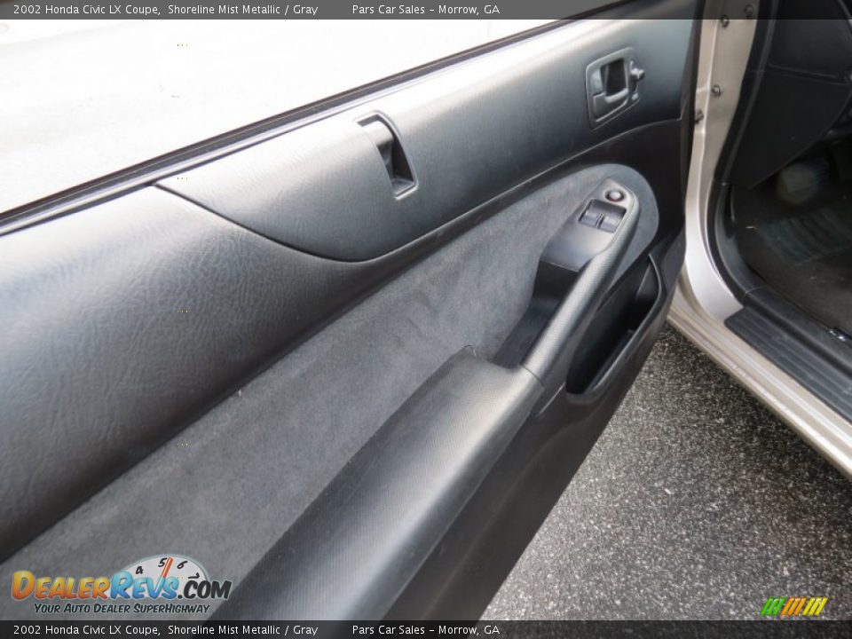2002 Honda Civic LX Coupe Shoreline Mist Metallic / Gray Photo #6