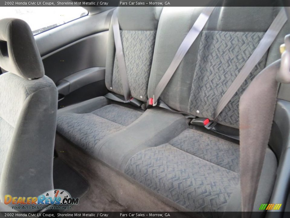 2002 Honda Civic LX Coupe Shoreline Mist Metallic / Gray Photo #7