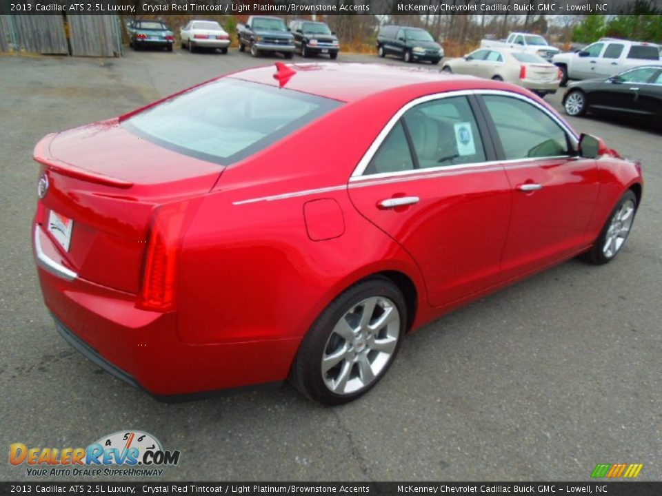 2013 Cadillac ATS 2.5L Luxury Crystal Red Tintcoat / Light Platinum/Brownstone Accents Photo #4