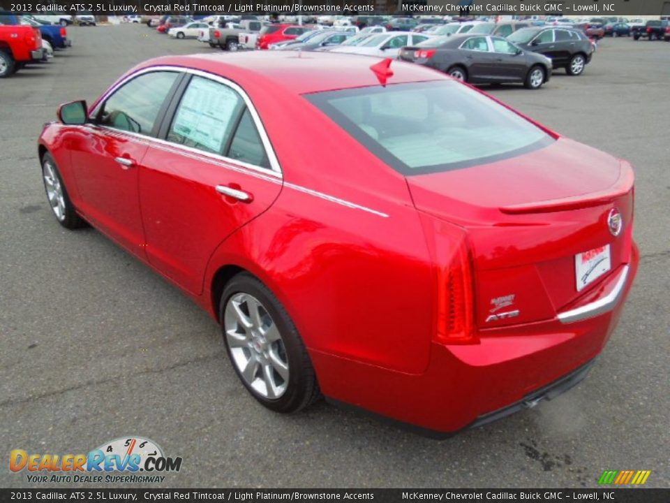 2013 Cadillac ATS 2.5L Luxury Crystal Red Tintcoat / Light Platinum/Brownstone Accents Photo #5