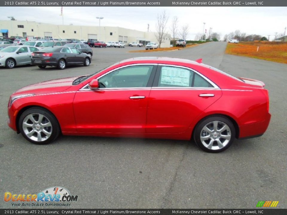 2013 Cadillac ATS 2.5L Luxury Crystal Red Tintcoat / Light Platinum/Brownstone Accents Photo #6