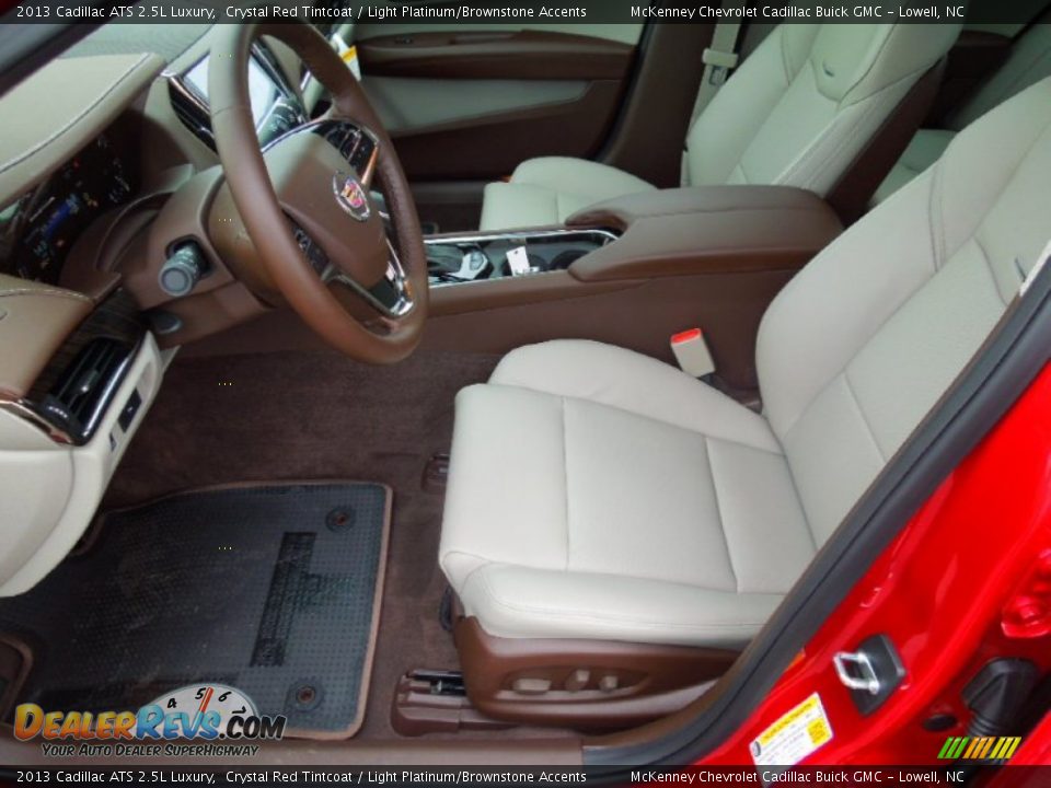 Light Platinum/Brownstone Accents Interior - 2013 Cadillac ATS 2.5L Luxury Photo #8