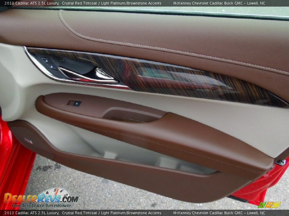 2013 Cadillac ATS 2.5L Luxury Crystal Red Tintcoat / Light Platinum/Brownstone Accents Photo #26