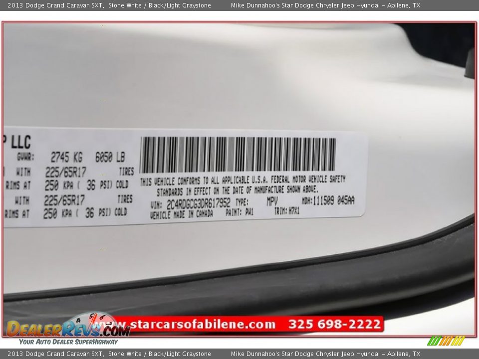 2013 Dodge Grand Caravan SXT Stone White / Black/Light Graystone Photo #11