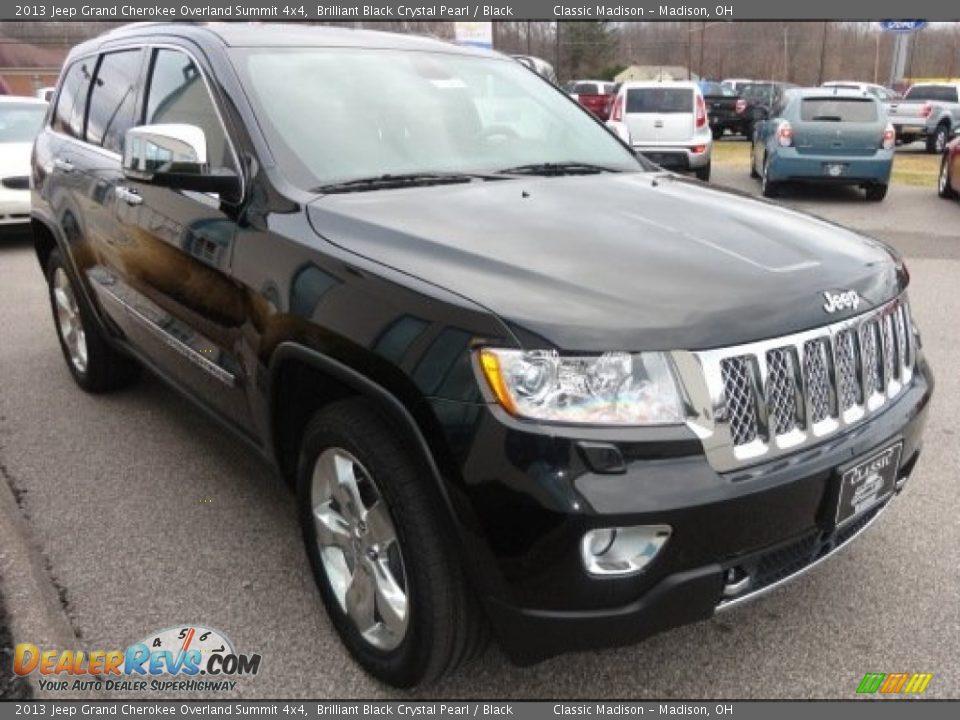 2013 Jeep Grand Cherokee Overland Summit 4x4 Brilliant Black Crystal Pearl / Black Photo #2