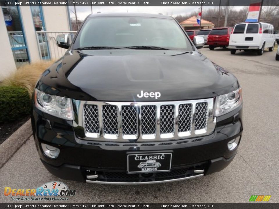 2013 Jeep Grand Cherokee Overland Summit 4x4 Brilliant Black Crystal Pearl / Black Photo #3