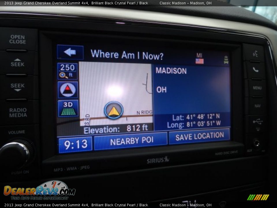 2013 Jeep Grand Cherokee Overland Summit 4x4 Brilliant Black Crystal Pearl / Black Photo #12