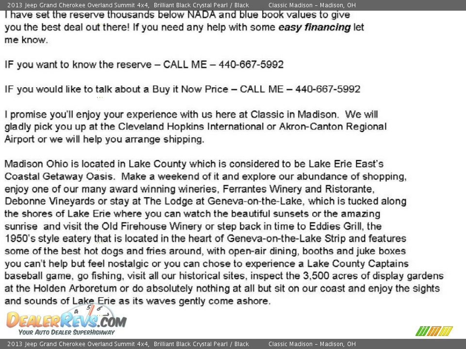 2013 Jeep Grand Cherokee Overland Summit 4x4 Brilliant Black Crystal Pearl / Black Photo #31