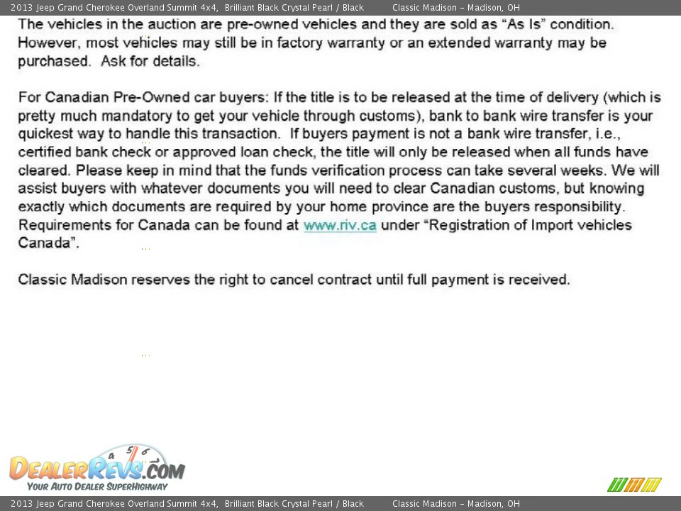 2013 Jeep Grand Cherokee Overland Summit 4x4 Brilliant Black Crystal Pearl / Black Photo #34