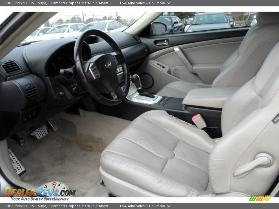 2005 Infiniti G 35 Coupe Diamond Graphite Metallic / Wheat Photo #14