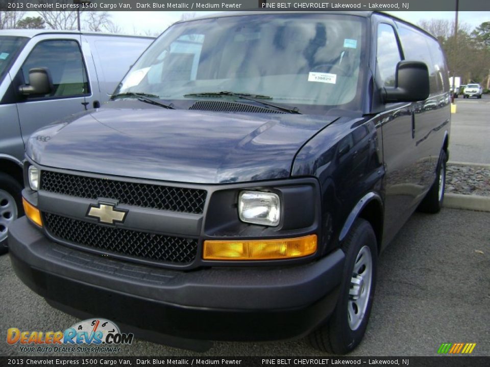 2013 Chevrolet Express 1500 Cargo Van Dark Blue Metallic / Medium Pewter Photo #1