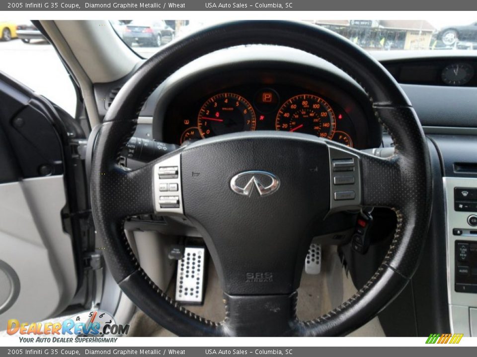 2005 Infiniti G 35 Coupe Diamond Graphite Metallic / Wheat Photo #32