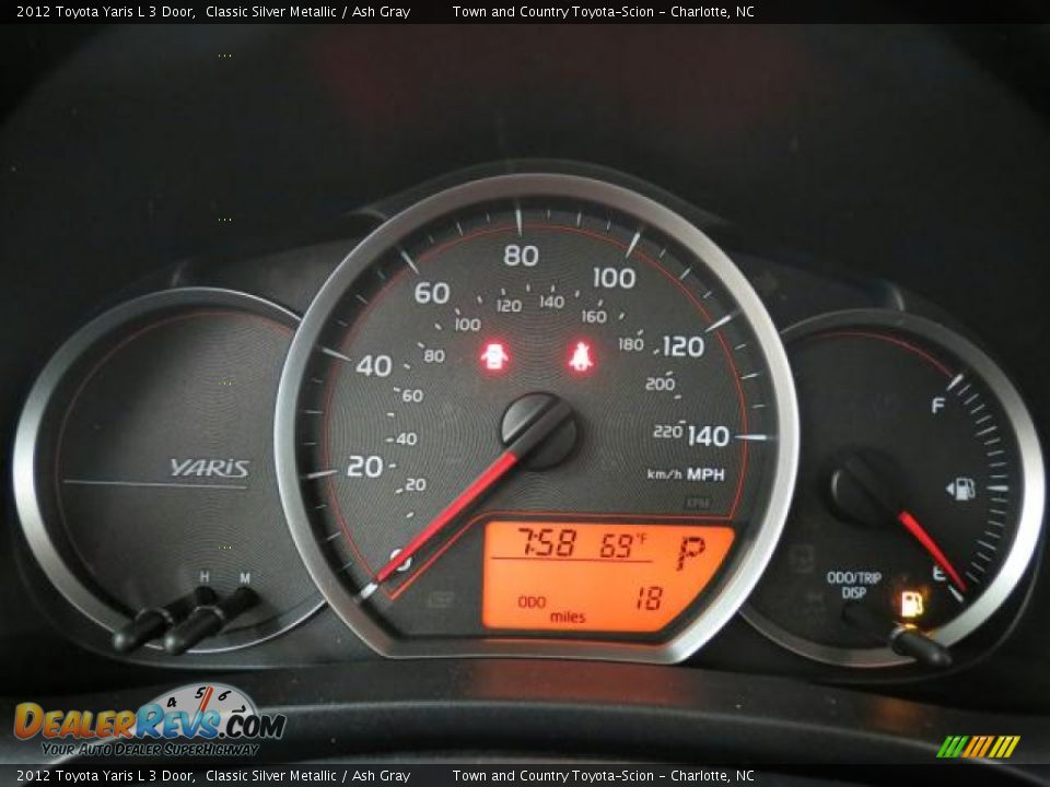 2012 Toyota Yaris L 3 Door Classic Silver Metallic / Ash Gray Photo #10