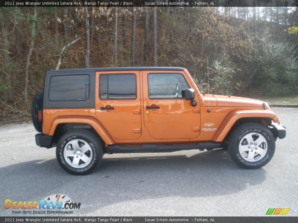 2011 Jeep Wrangler Unlimited Sahara 4x4 Mango Tango Pearl / Black Photo #2