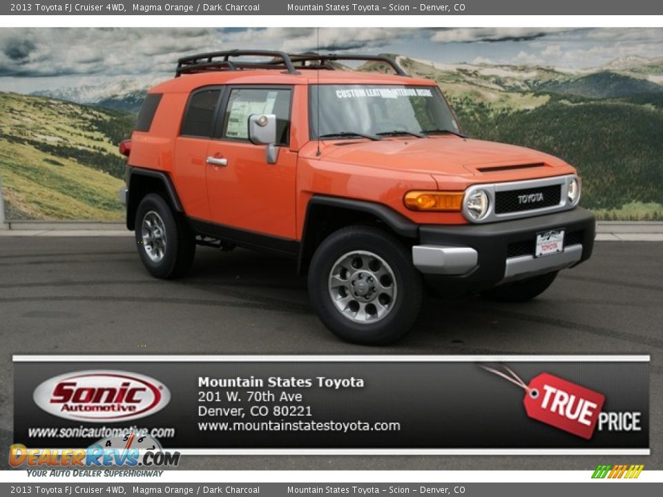 2013 Toyota FJ Cruiser 4WD Magma Orange / Dark Charcoal Photo #1