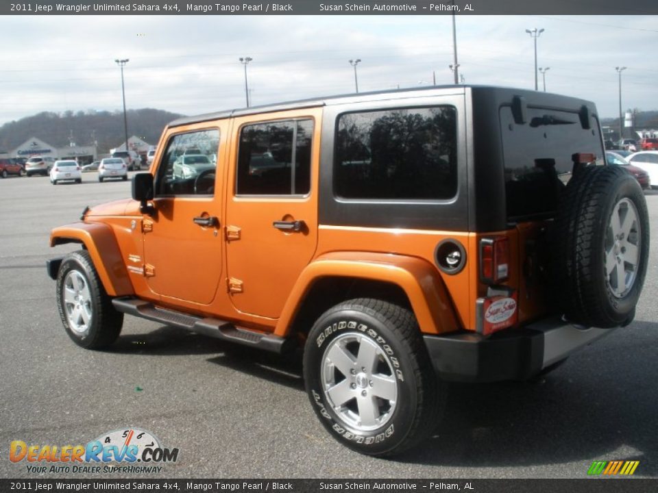 2011 Jeep Wrangler Unlimited Sahara 4x4 Mango Tango Pearl / Black Photo #11