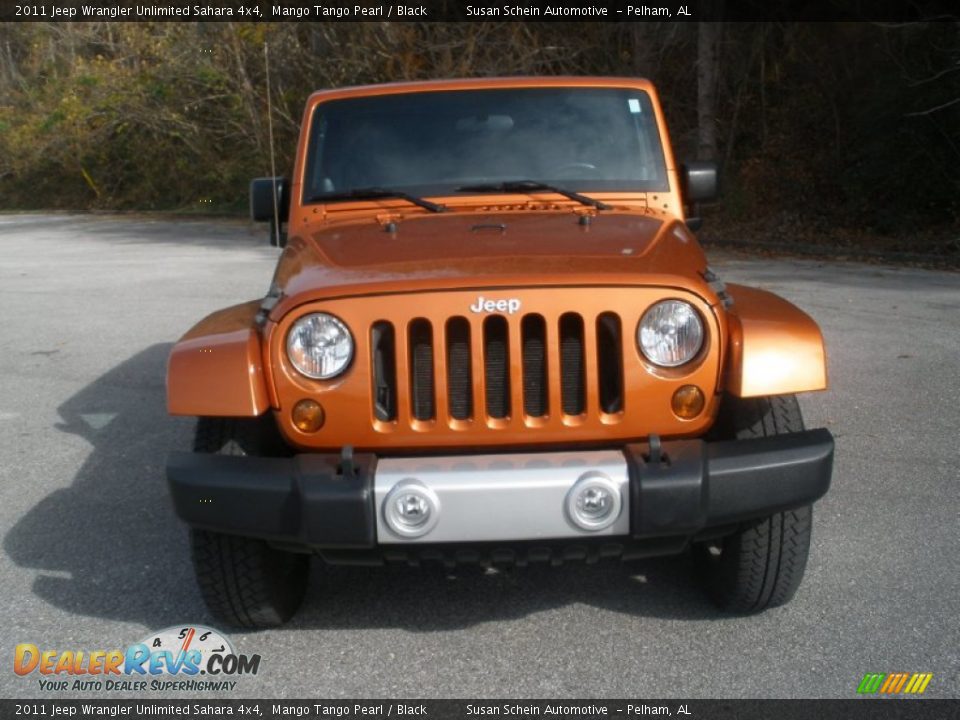2011 Jeep Wrangler Unlimited Sahara 4x4 Mango Tango Pearl / Black Photo #14