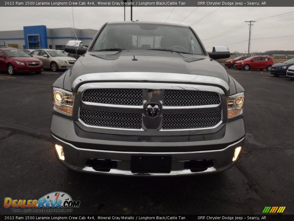 2013 Ram 1500 Laramie Longhorn Crew Cab 4x4 Mineral Gray Metallic / Longhorn Black/Cattle Tan Photo #2