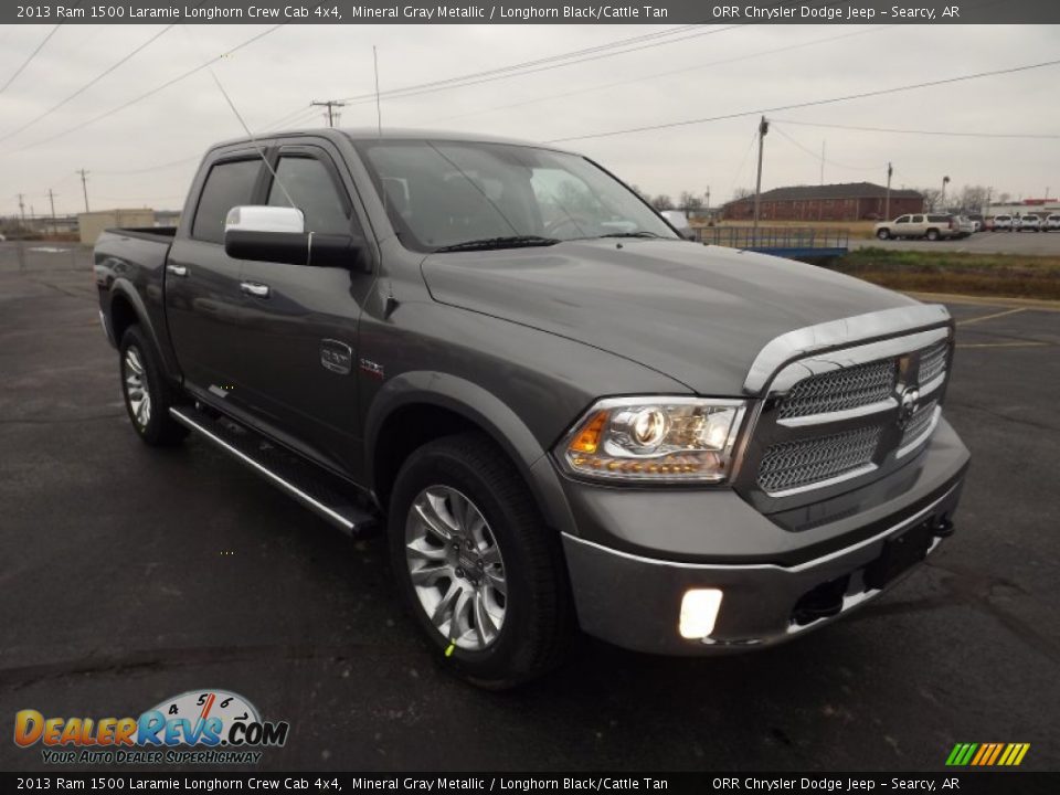 2013 Ram 1500 Laramie Longhorn Crew Cab 4x4 Mineral Gray Metallic / Longhorn Black/Cattle Tan Photo #3