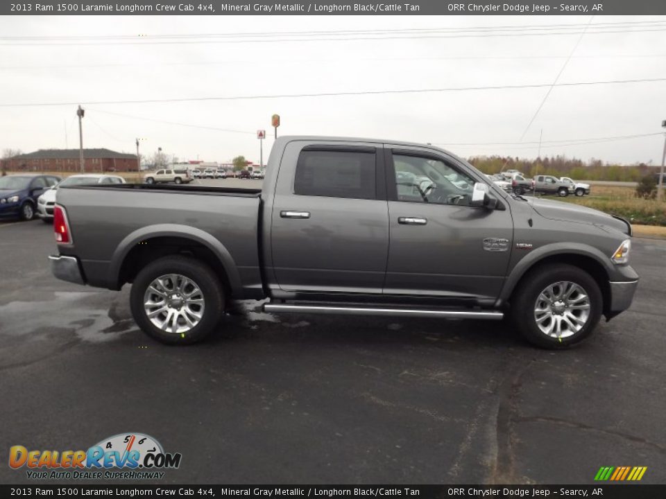 2013 Ram 1500 Laramie Longhorn Crew Cab 4x4 Mineral Gray Metallic / Longhorn Black/Cattle Tan Photo #4