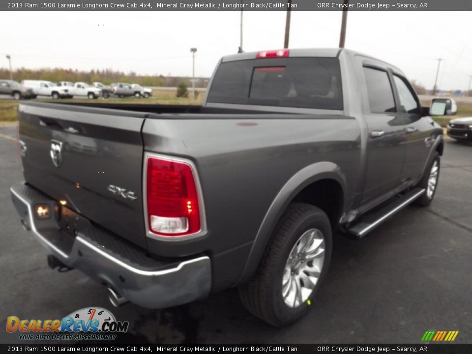 2013 Ram 1500 Laramie Longhorn Crew Cab 4x4 Mineral Gray Metallic / Longhorn Black/Cattle Tan Photo #5