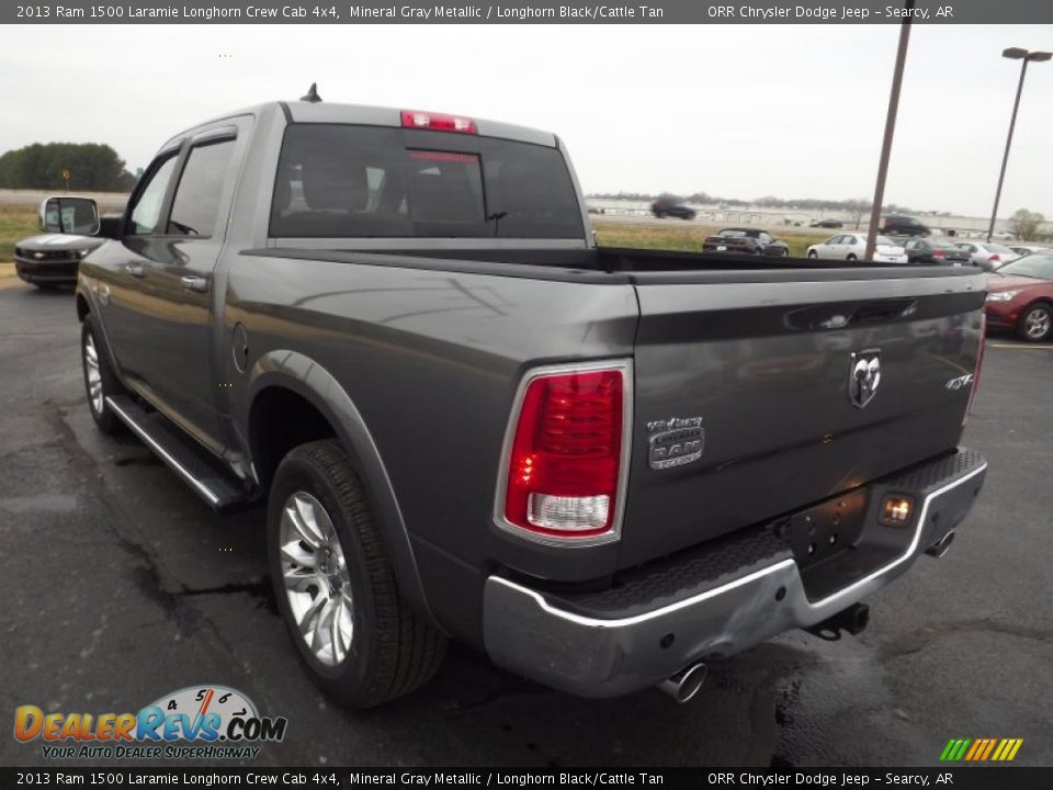 2013 Ram 1500 Laramie Longhorn Crew Cab 4x4 Mineral Gray Metallic / Longhorn Black/Cattle Tan Photo #7