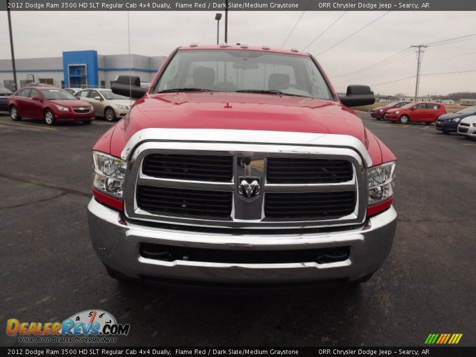 2012 Dodge Ram 3500 HD SLT Regular Cab 4x4 Dually Flame Red / Dark Slate/Medium Graystone Photo #2