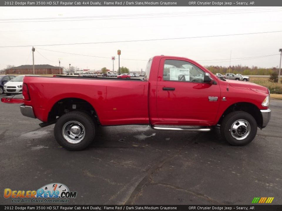 2012 Dodge Ram 3500 HD SLT Regular Cab 4x4 Dually Flame Red / Dark Slate/Medium Graystone Photo #4