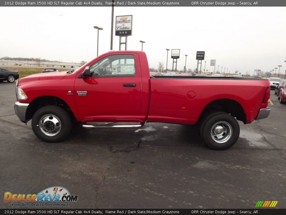2012 Dodge Ram 3500 HD SLT Regular Cab 4x4 Dually Flame Red / Dark Slate/Medium Graystone Photo #8