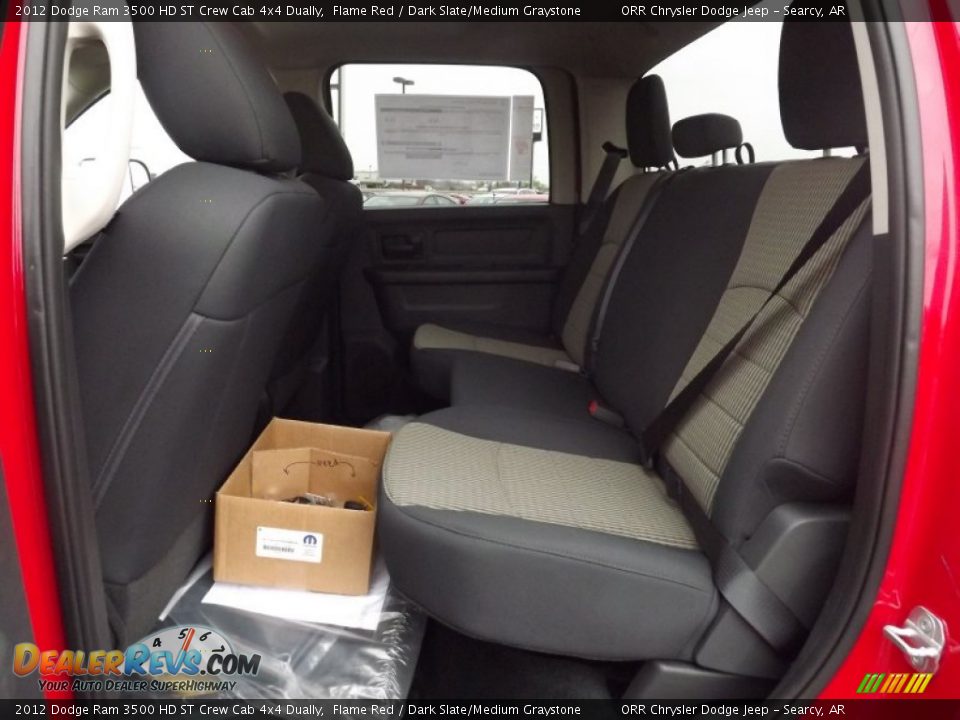 Rear Seat of 2012 Dodge Ram 3500 HD ST Crew Cab 4x4 Dually Photo #14