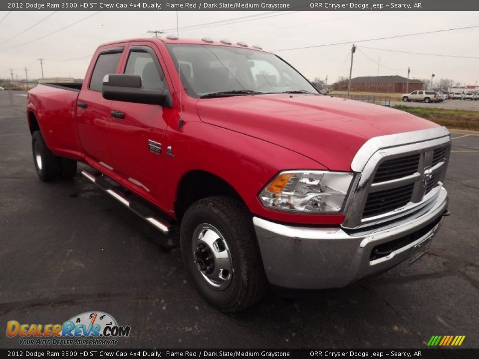 2012 Dodge Ram 3500 HD ST Crew Cab 4x4 Dually Flame Red / Dark Slate/Medium Graystone Photo #3