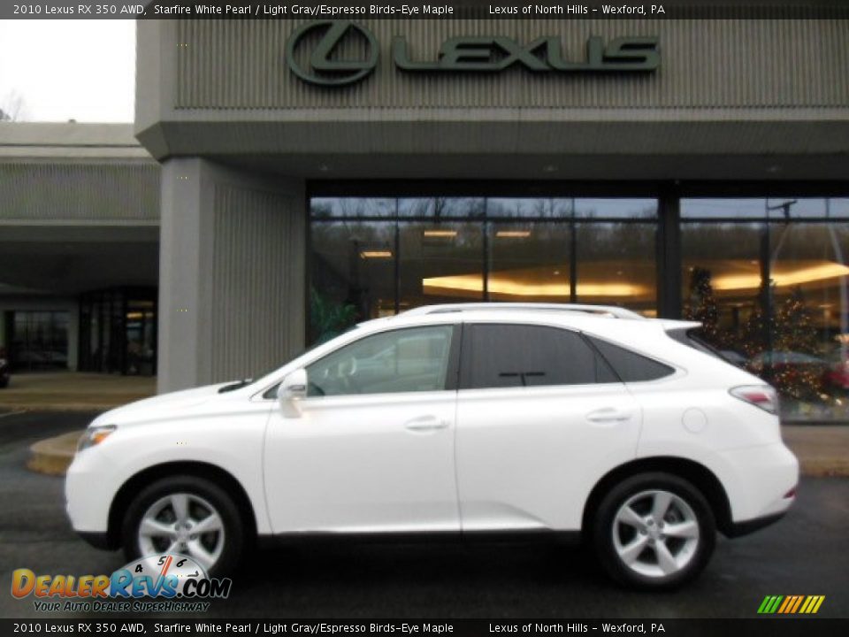 2010 Lexus RX 350 AWD Starfire White Pearl / Light Gray/Espresso Birds-Eye Maple Photo #2