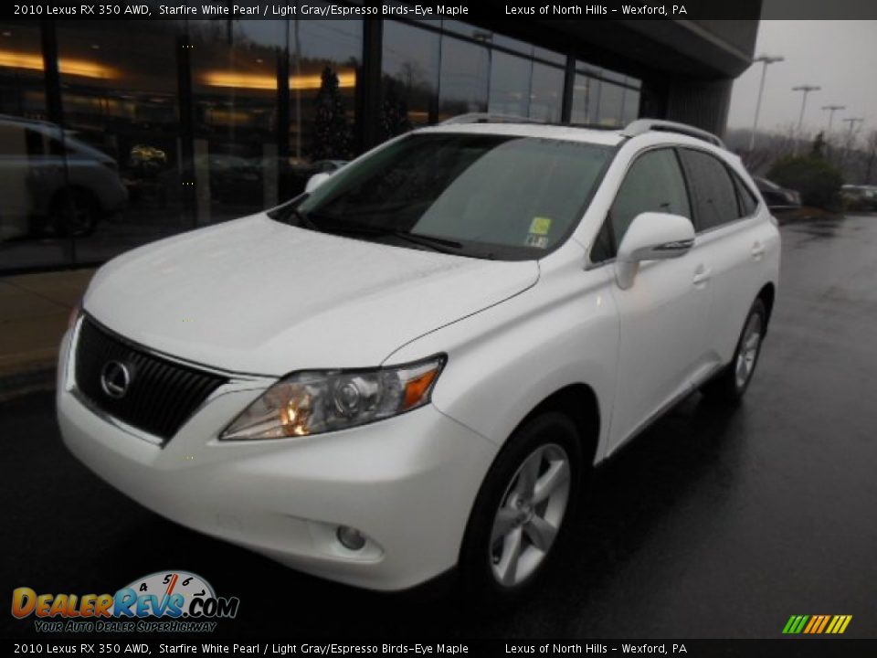 2010 Lexus RX 350 AWD Starfire White Pearl / Light Gray/Espresso Birds-Eye Maple Photo #3