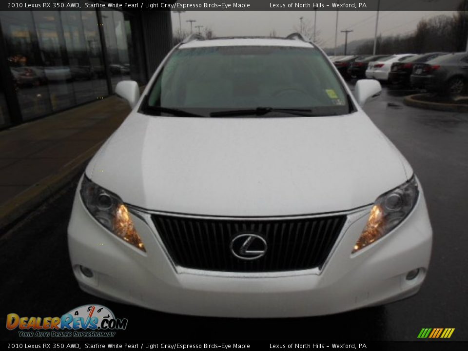 2010 Lexus RX 350 AWD Starfire White Pearl / Light Gray/Espresso Birds-Eye Maple Photo #4